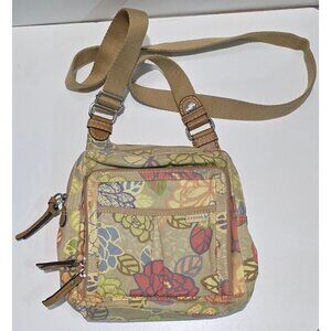 Fossil Brand Floral Print Crossbody Bag Adjustable Strap Multiple Pocket Vintage